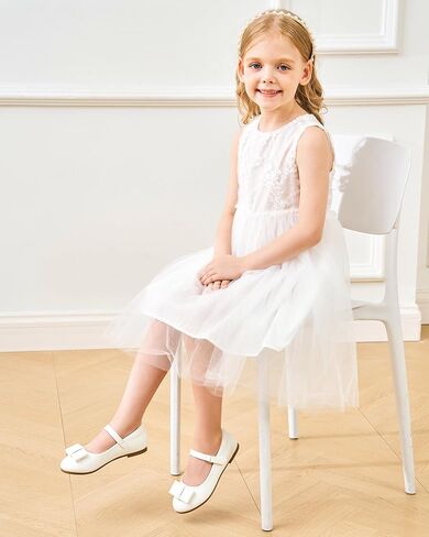 Stelle Girls Mary Jane Dress Shoes Ballerina Flat with Bow for Toddler/Little/Big Kids in Saudi Arabia