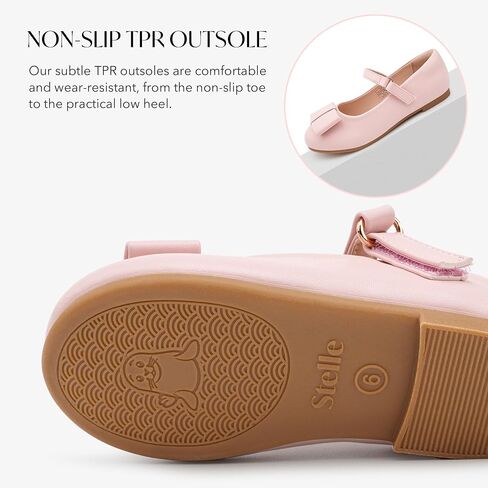 Stelle Girls Mary Jane Dress Shoes Ballerina Flat with Bow for Toddler/Little/Big Kids in Saudi Arabia