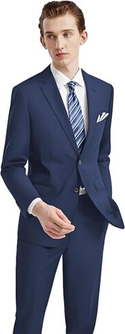 Men's 2 Piece Slim Fit Suit Set, Two Button Tuxedo for Wedding and Prom, Includes Blazer Jacket, Pants & Tie in Kuwait