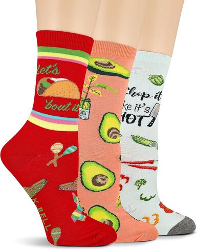 K. Bell Socks Women's Food and Drink Fun Novelty Crew Socks in Kuwait