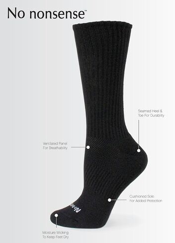 No Nonsense Women's Soft & Breathable Cushioned Crew Sock 6 Pair Pack in Saudi Arabia