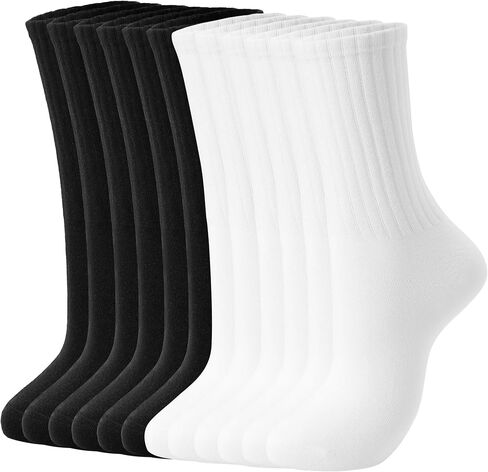 SHIZEN Women's Crew Socks Casual Athletic Lightweight Breathable Socks 3-6 Pairs Pack Size 6-11 in Saudi Arabia