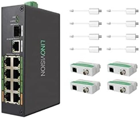LINOVISION Industrial 8-Port EOC & POE Switch with 6pcs EOC Transmitters in Saudi Arabia