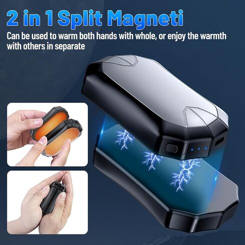 Hand Warmers Rechargeable 2 Pack - Magnetic Electric Hand Warmer 3 Heating Modes Reusable Portable Pocket Heater for Women Men Outdoor Fishing Golf Hunting Camping, Orange in Saudi Arabia