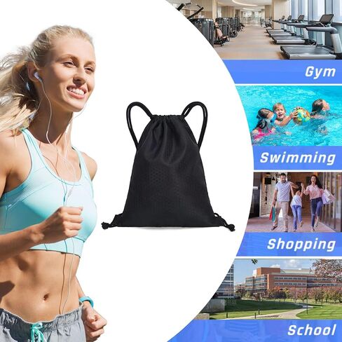 Sports Gym Sackpack Draw String Back Bag Resistant Cinch String Drawstring Backpack Bag Beach Swim for Women Men in Kuwait