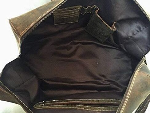 حقيبة أدوات الزينة الجلدية للجنسين طقم سفر Dopp وحقيبة جلدية مقاس 24 بوصة طوال الليل وعطلة نهاية الأسبوع حقيبة كابينة هولدول للرجال والنساء حزمة كومبو in Kuwait