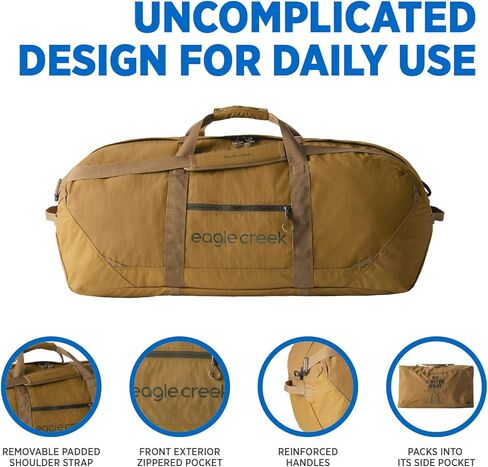 حقيبة إيجل كريك لا يهم ما هي حقيبة دفل للسفر - متينة ومقاومة للماء، مع حزام كتف قابل للإزالة، وأشرطة ضغط، وحقيبة تخزين in Kuwait