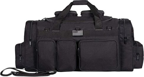 K-Cliffs Tactical Range Duffel Heavy Duty Large Gear Duffle Durable Quality Travel Sports Gym Equipment Bag Military Molle with Lockable Zippers with US Flag Patch 33 Inch Black in Saudi Arabia