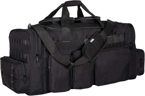 K-Cliffs Tactical Range Duffel Heavy Duty Large Gear Duffle Durable Quality Travel Sports Gym Equipment Bag Military Molle with Lockable Zippers with US Flag Patch 33 Inch Black in Saudi Arabia