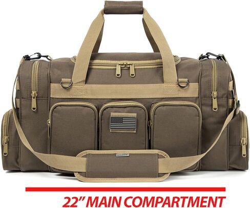 K-Cliffs Tactical Range Duffel Heavy Duty Large Gear Duffle Durable Quality Travel Sports Gym Equipment Bag Military Molle with Lockable Zippers with US Flag Patch 33 Inch Black in Kuwait