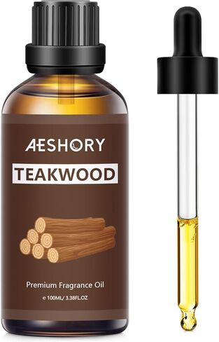 زيت عطري من خشب الساج 3.38 أونصة سائلة - زيوت عطرية للعلاج العطري للناشرين في المنزل، زيوت معطرة من خشب الساج للتدليك، روائح صنع الشموع بالصابون - 100 مل in Kuwait