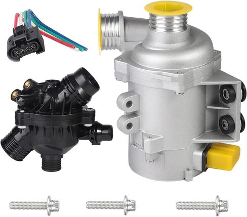 11517521584 Electric Engine Water Pump & Thermostat Fit for BMW 325i 325xi 328i 328xi 330i 330xi 525xi 528i 528xi 530i 530xi 525i x3 x5 z4 E91 E90 E81 2006-2012 11517546994 11517563183 in Kuwait