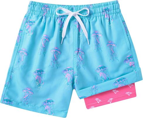 Boys Swim Trunks with Compression Liner Swimming Shorts Quick Dry Bathing Suit for 7-20 Years in Saudi Arabia