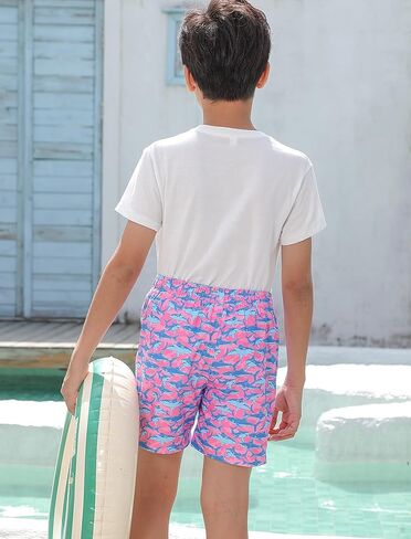 Boys Swim Trunks with Compression Liner Swimming Shorts Quick Dry Bathing Suit for 7-20 Years in Kuwait