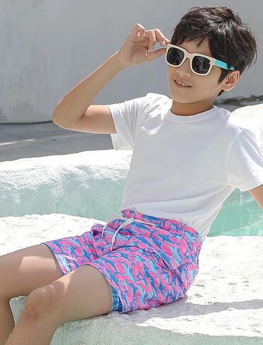 Boys Swim Trunks with Compression Liner Swimming Shorts Quick Dry Bathing Suit for 7-20 Years in Kuwait