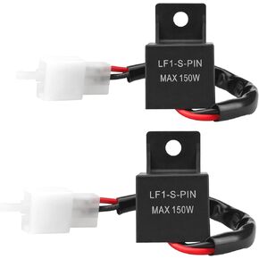 2-Pin Electronic LED Flasher Fit Honda Compatible with Honda, Kawasaki, Suzuki, Yamaha Turn Signal Bulbs Hyper Flash（2 Pack）