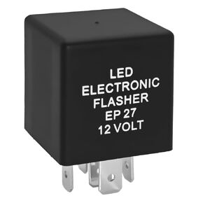 EF27 EP27 12V Heavy Duty 5-Pin Electronic Flasher Relay for Incandescent Bulbs - Compatible with Cars and Motorcycles