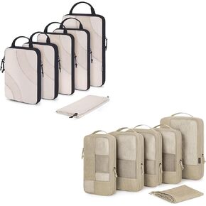 BAGSMART Compression Packing Cubes for Travel, 6 Set Travel Packing Cubes for Suitcases, Compression Suitcase Organizers Bag Set & Travel Cubes for Luggage, Lightweight Packing Organizers