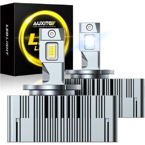 AUXITO D5S LED Bulbs, 30000Lumens 35W 6000K White 900% Brightness, Xenon HID Replacement Lights, Plug and Play Light Bulbs, Pack of 2