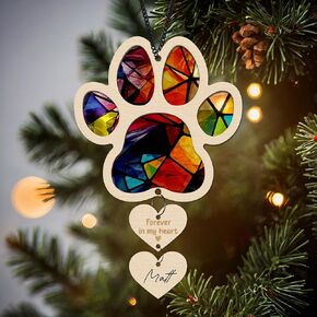 سلسلة مفاتيح تذكارية للكلاب السلوقي الإيطالي بطول 6 بوصات من Suncatcher & سلسلة مفاتيح خشبية لمخالب الكلب، زينة شخصية باسم الكلب، نافذة معلقة للحيوانات الأليفة من فقدان الكلب، هدية تعاطف لمحبي الكلاب، تعليق السيارة SCD-B11-6-71
