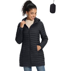 ZMC Packable Women Puffer Coat, Lightweight Puffer Jacket Women Water-Resistant Hooded Slim Fit Women Winter Coat