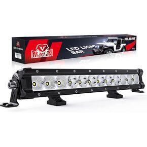 Nilight Curved Led Light Bar 42 Inch 165W Flood Spot Combo Beam 16500LM P8/5W Chips Offroad Single Row Slim Lights IP68 LED Driving Lights for UTV Truck RZR SUV ATV Boat, 5 Years Warranty
