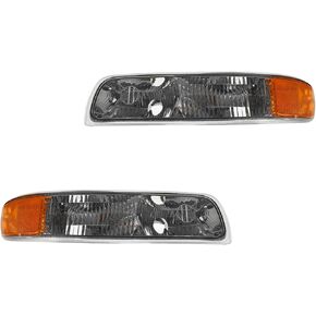 TRQ Parking Light Set Driver & Passenger Side Compatible with 99-02 Silverado 1500 01-02 Silverado 1500 HD Silverado 2500 Silverado 2500 HD Silverado 3500 00-06 Suburban 1500