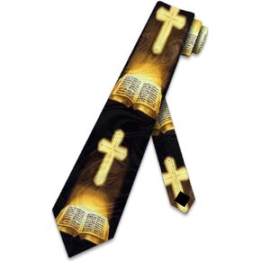 Bible Ties Mens Cross Necktie for Men Religious Tie Christian Neckties
