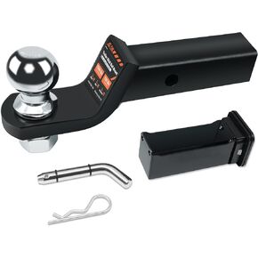 AC-DK 2" Trailer Hitch with Concealed Key Vault Drawer | Includes 5/8" Hitch Pin and 2-inch Hitch Ball | Secret Recessed Storage for Keys and Money