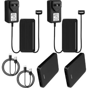 2 حزمة 5v 2a 10000mah بنك الطاقة للسترات السترات الساخنة حزمة بطارية قابلة للشحن و 2 حزمة 5v2a USB شاحن محول سلك المكونات USB لوازم للرجال النساء الملابس (لا يوجد منفذ تيار مستمر ، لا تناسب 7.4 فولت)