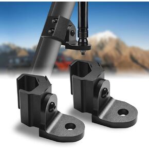 2-Pack UTV Whip Light Mount Flag Antenna Mounting Bracket Adjustable for Pro-fit Cage, Compatible with Polaris General Ranger Can-Am Defender Commander Maverick Sport Trail, 360°Adjustable