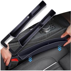 2 PCS Car Seat Gap Filler Organizer,Multi-Functional Car Gap Filler,Car Seat Gap Filler for Most Car Models,Universal Seat Gap Filler Organizer for Cell Phones, Headphones, Glasses(Black)