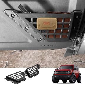 Mabett Door Molle Panels Storage Pocket for Ford Bronco Accessories 2021 2022 2023 2024, Side Door Storage Organizer Box fit Bronco 4-Door (4PCS)