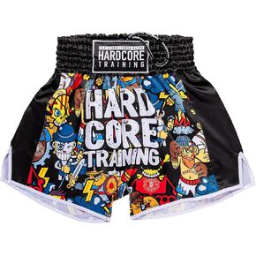 Hardcore Training Muay Thai Shorts Japanese Cortoon Design Kick Boxing MMA Combat Sport Sparring Trunks Cage Fight in Kuwait