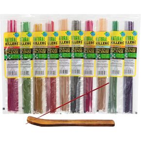 Odor Eliminator Incense Sticks Variety Pack – Natural Air Fresheners for Neutralizing Cooking, Smoking and Pet Odors – 120 Hand-Dipped sticks in 10 different Aromatic Scents