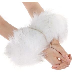 أساور معصم من الفرو الصناعي لتدفئة الذراع والساق وأساور للأحذية الشتوية، حلقة دافئة للنساء والفتيات in Kuwait