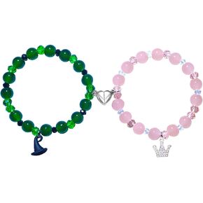 Friendship Matching Bracelets for Best Friend Rhinestone Crown Witch Hat Matching Bracelets BFF Couples Accessories Christmas Valentine's Day Jewelry Gifts for Party Dress Decor