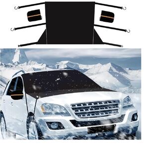 Car Windshield Cover for Ice and Snow with Reflective Earmuffs,Versatile Windshield Snow Cover for Snow Frost and Freeze Protection,Portable Car Accessories Snow Cover for Car Windshield