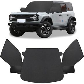 Car Snow Windshield Cover Compatible with Ford Explorer 2020-2024 600D Oxford Fabric Winter Outside Front Windshield Exterior Accessories Hail & Ice Protection with Side Mirror Covers