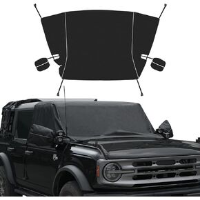 غطاء ثلجي للزجاج الأمامي من MAIKER OFF ROAD 600D متوافق مع غطاء ثلجي للزجاج الأمامي Ford Bronco مقاوم للماء من الجليد والثلوج، حماية من الشمس ضد الماء، حماية للنافذة الأمامية للممسحة