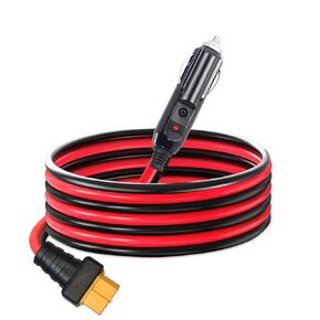 Cigarette Lighter to XT60 Adapter Extension Cable, 14AWG 5/10/20FT 12V 24V Car Truck Charger and XT60 Female Connector cable for Power Stations and Solar Generator (10FT)