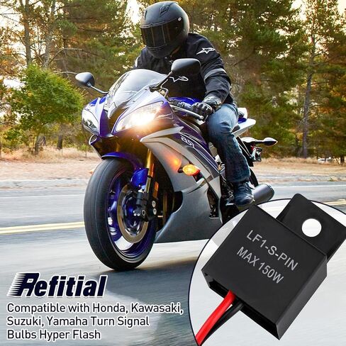 2-Pin Electronic LED Flasher Fit Honda Compatible with Honda, Kawasaki, Suzuki, Yamaha Turn Signal Bulbs Hyper Flash（2 Pack） in Saudi Arabia