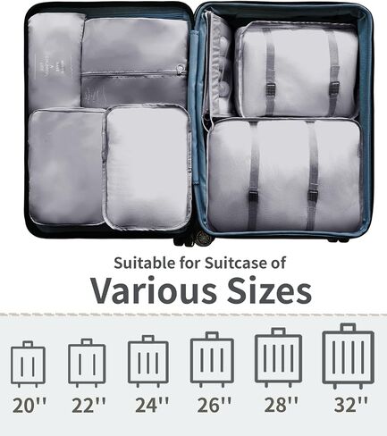 GRANNY SAYS 8 Set Beige Packing Cubes for Carry on Suitcase, Travel Bags Organizer for Luggage, Suitcase Organizer Bags Set, Travel Packing Cubes Luggage Organizer, Travel Essentials Travel Bag in Saudi Arabia