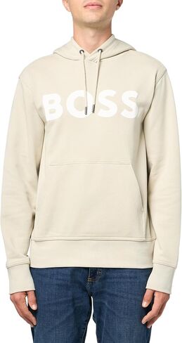 سويت شيرت بغطاء رأس قطني بشعار كبير للرجال من BOSS in Saudi Arabia