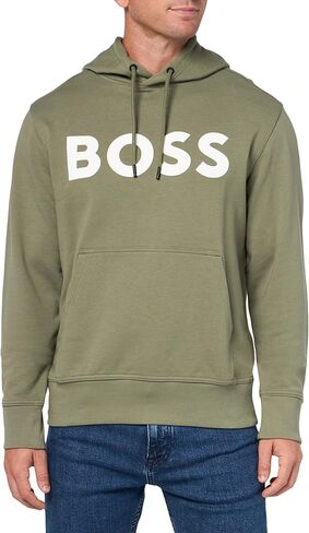 سويت شيرت بغطاء رأس قطني بشعار كبير للرجال من BOSS in Saudi Arabia