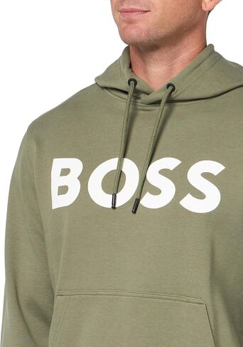 سويت شيرت بغطاء رأس قطني بشعار كبير للرجال من BOSS in Saudi Arabia