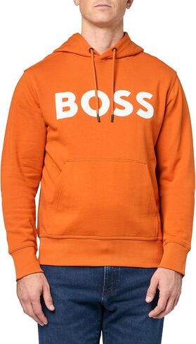 سويت شيرت بغطاء رأس قطني بشعار كبير للرجال من BOSS in Saudi Arabia