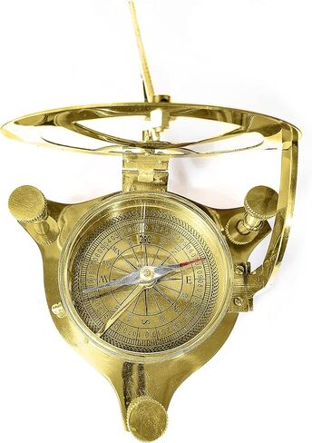 5-inch West London Brass Sundial Compass - Handmade Nautical Antique Maritime Vintage Reproduction Item, Rustic Décor & Collectible Item( Golden ) in Saudi Arabia