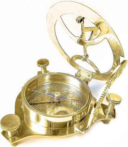 5-inch West London Brass Sundial Compass - Handmade Nautical Antique Maritime Vintage Reproduction Item, Rustic Décor & Collectible Item( Golden ) in Saudi Arabia