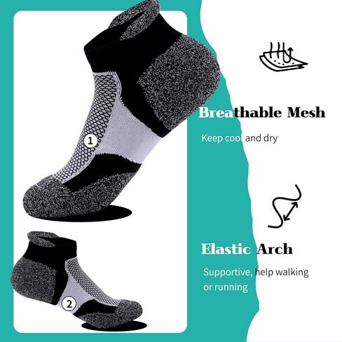 Kodal Copper Infused Ankle Socks Cushioned Athletic Low Cut Super Comfy Breathable Odor Free Socks with Tab in Saudi Arabia